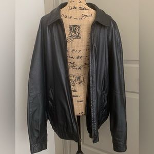 PERRY ELLIS Portfolio Genuine Leather Jacket